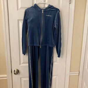 Limited Too Blue Velour Set with Silver Details